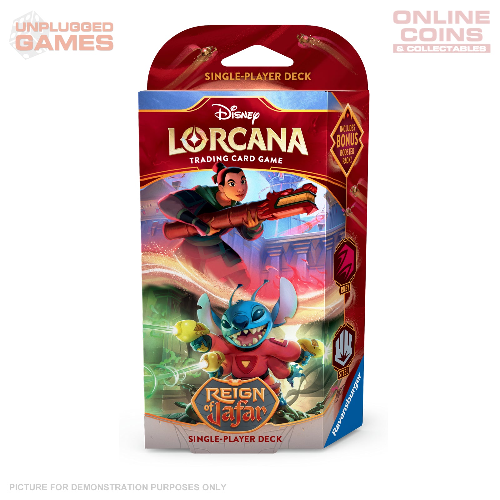 Lorcana - Series 8 DLC Reign of Jafar - Starter Deck - Ruby/Steel - MULAN & STITCH